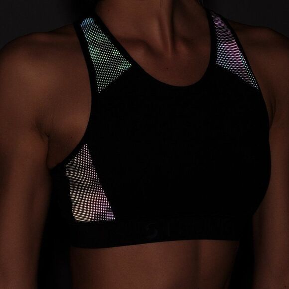 Zumba Fitness Strong Nation Zumba REFLECTIVE SCOOP BRA black Medium NWT - Picture 4 of 12